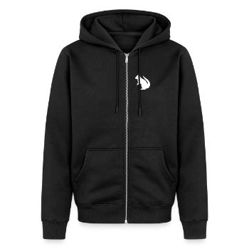 Chipmunk croissant - Unisex Premium Organic Zip Hoodie - black - Front - Nico (187cm) & Julia (174cm)