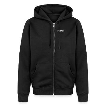 Punk - Unisex Premium Bio Zip Hoodie - Schwarz - Vorne - Nico (187cm) & Julia (174cm)