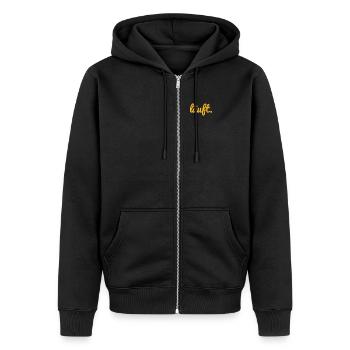 läuft - Unisex Premium Bio Zip Hoodie - Schwarz - Vorne - Nico (187cm) & Julia (174cm)