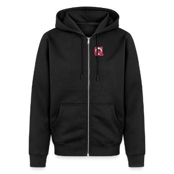 Trabzon 61 Türkei Flagge - Unisex Premium Bio Zip Hoodie - Schwarz - Vorne - Nico (187cm) & Julia (174cm)
