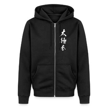 Tai Chi Chuan - Veste à capuche bio Premium Unisexe - noir - Devant - Nico (187cm) & Julia (174cm)