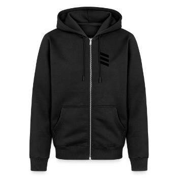 Hauptgerfreiter schwarz - Unisex Premium Bio Zip Hoodie - Schwarz - Vorne - Nico (187cm) & Julia (174cm)