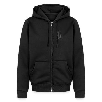 Optical Illusion - Impossible figure - Geometry - Unisex Premium Organic Zip Hoodie - black - Front - Nico (187cm) & Julia (174cm)