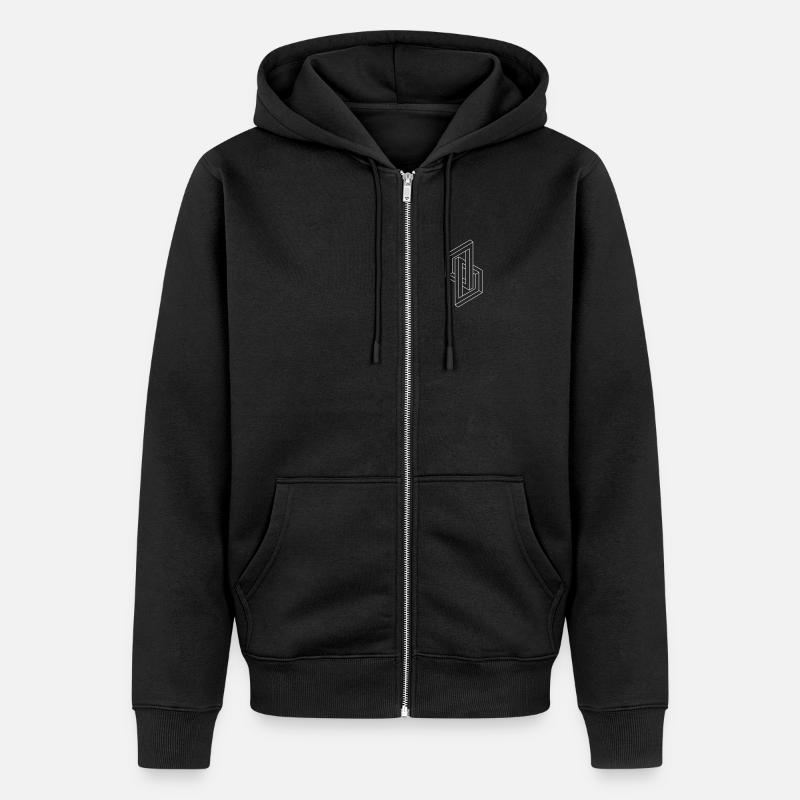 Optical Illusion - Impossible figure - Geometry - Unisex Premium Organic Zip Hoodie - black
