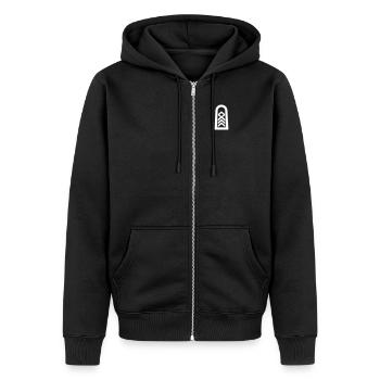 Oberstabsfeldwebel blanc - Veste à capuche bio Premium Unisexe - noir - Devant - Nico (187cm) & Julia (174cm)