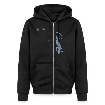 gecko allant - Veste à capuche bio Premium Unisexe - noir - Devant - Nico (187cm) & Julia (174cm)