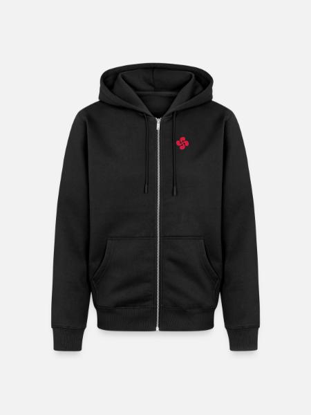 Basque cross pocket - Unisex Premium Organic Zip Hoodie - black