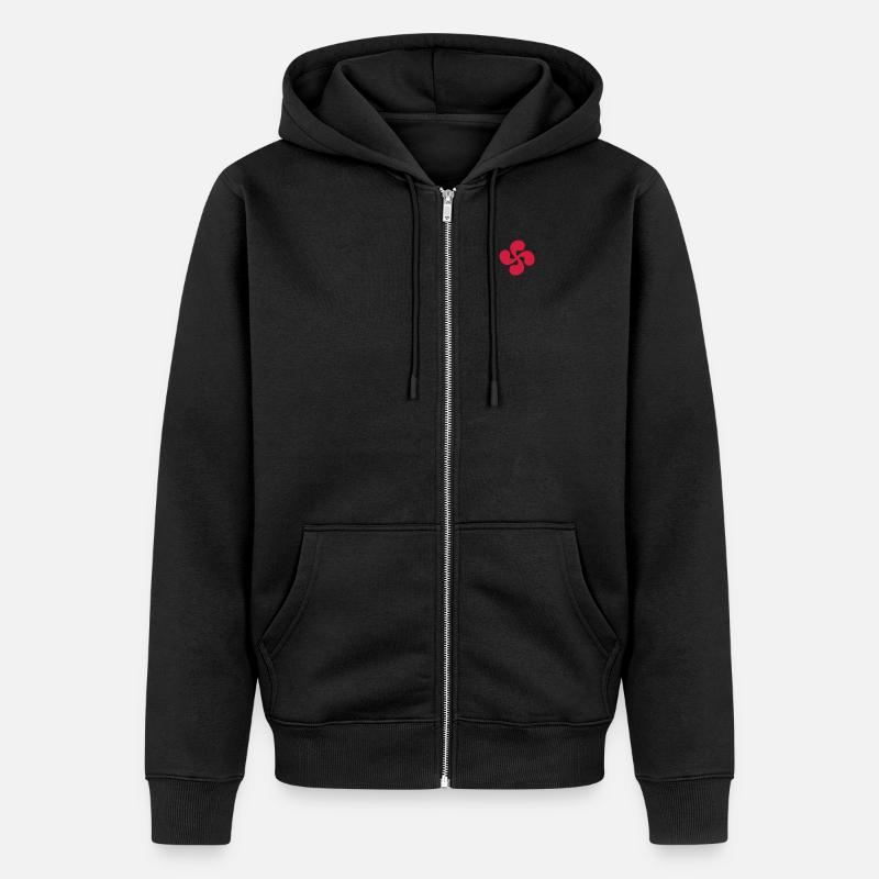 Baskische Quertasche - Unisex Premium Bio Zip Hoodie - Schwarz