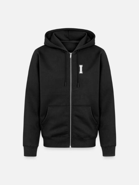 i - Unisex Premium Organic Zip Hoodie - black