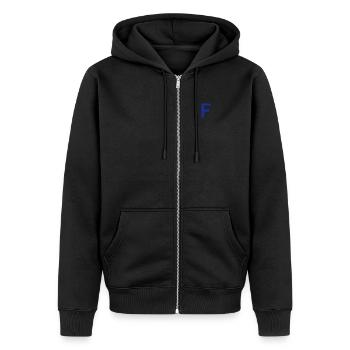 Folkeboot - Unisex Premium Organic Zip Hoodie - black - Front - Nico (187cm) & Julia (174cm)