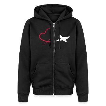 sailplane fox glider - Veste à capuche bio Premium Unisexe - noir - Devant - Nico (187cm) & Julia (174cm)