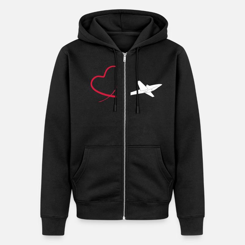 segelkunstflug fox glider - Unisex Premium Bio Zip Hoodie - Schwarz