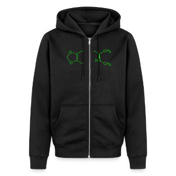 mdma ecstasy - Unisex Premium Bio Zip Hoodie - Schwarz - Vorne - Nico (187cm) & Julia (174cm)