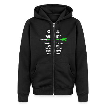 Grill Wurst dunkle Seite - Unisex Premium Bio Zip Hoodie - Schwarz - Vorne - Nico (187cm) & Julia (174cm)