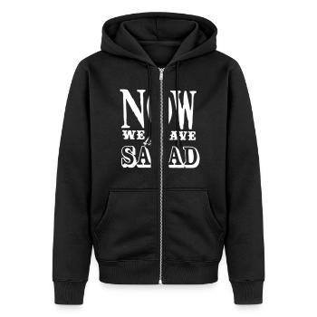 NOUS AVONS MAINTENANT LA SALADE - Veste à capuche bio Premium Unisexe - noir - Devant - Nico (187cm) & Julia (174cm)