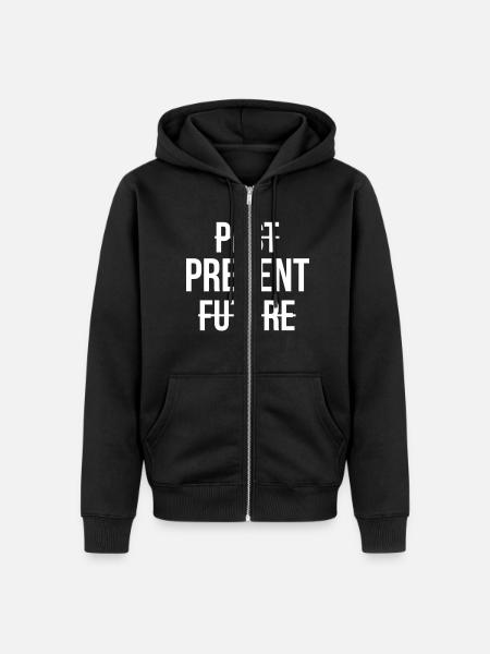 LEBE IM JETZT - Unisex Premium Bio Zip Hoodie - Schwarz