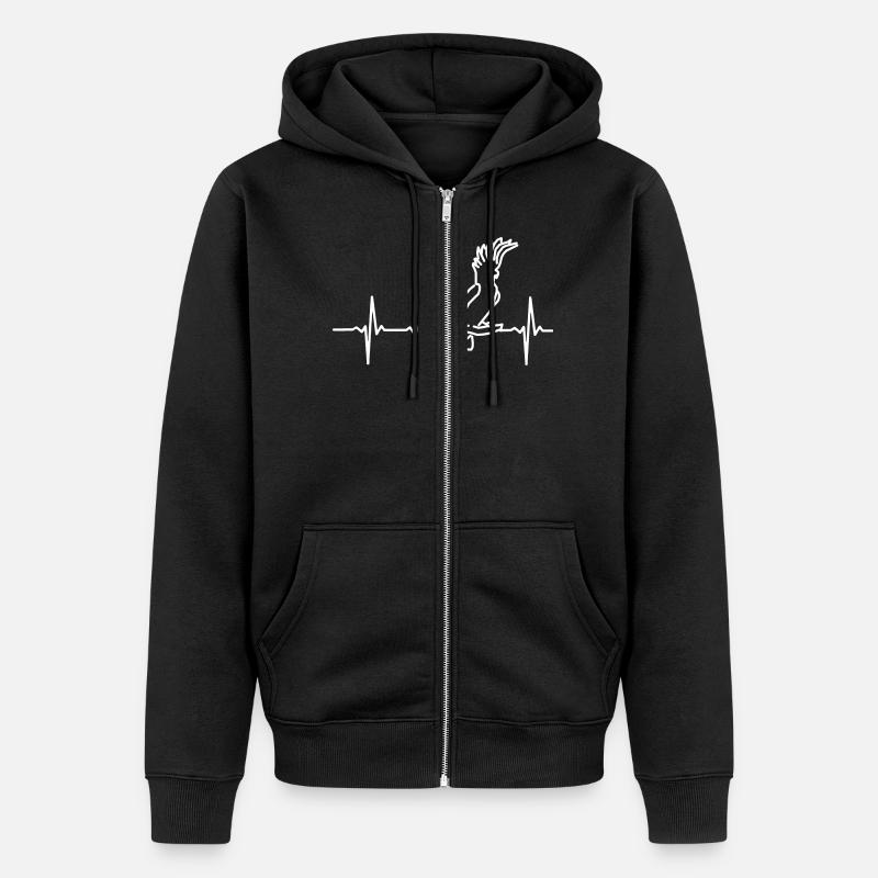 Mon cœur bat pour perroquets - Veste à capuche bio Premium Unisexe - noir