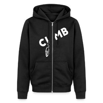 Climb - Kletter T-Shirt - Klettern - Veste à capuche bio Premium Unisexe - noir - Devant - Nico (187cm) & Julia (174cm)