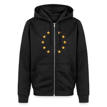 Étoiles européennes - Veste à capuche bio Premium Unisexe - noir - Devant - Nico (187cm) & Julia (174cm)