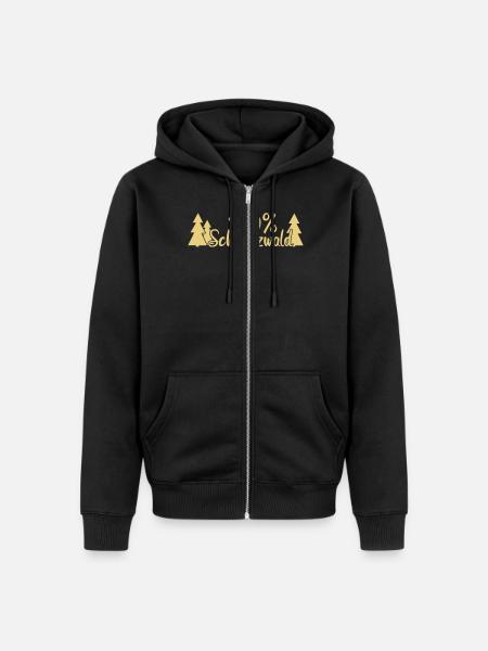 100% Schwarzwald - Unisex Premium Bio Zip Hoodie - Schwarz