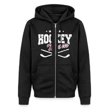 Hockey Mom - Unisex Premium Organic Zip Hoodie - black - Front - Nico (187cm) & Julia (174cm)
