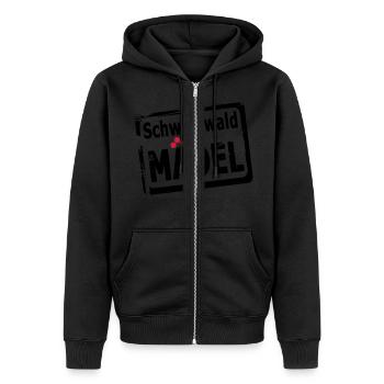 Schwarzwaldmädel - Unisex Premium Bio Zip Hoodie - Schwarz - Vorne - Nico (187cm) & Julia (174cm)