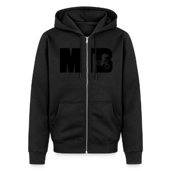 MTB - Unisex Premium Organic Zip Hoodie - black - Front - Nico (187cm) & Julia (174cm)