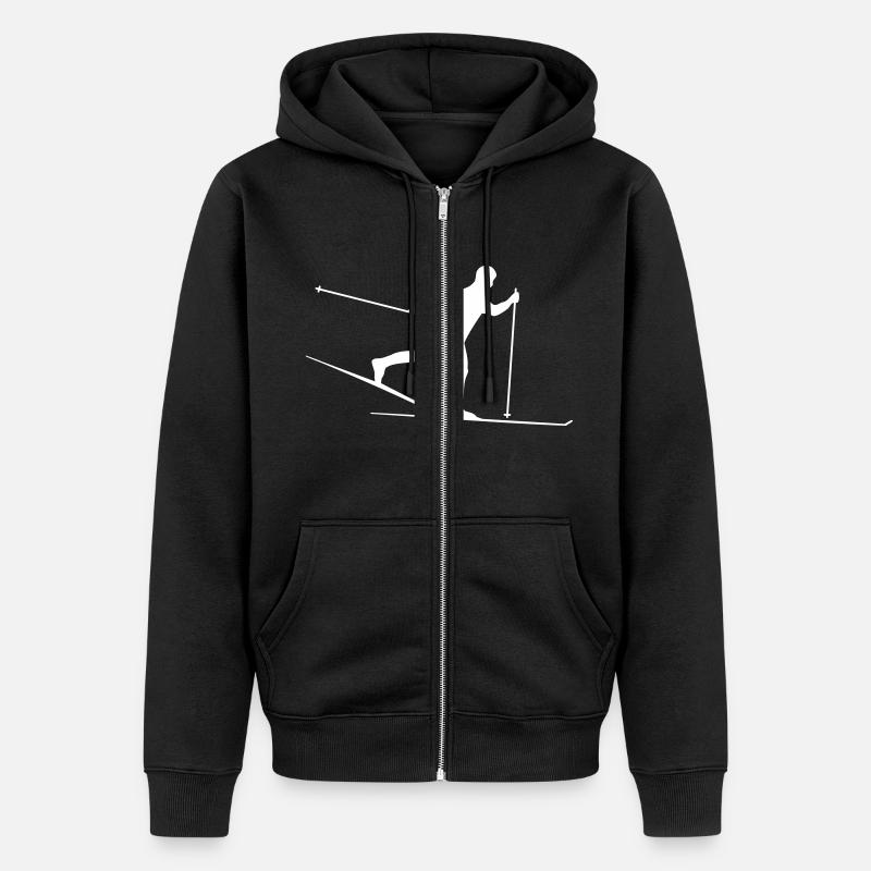 Cross country skiing - Veste à capuche bio Premium Unisexe - noir