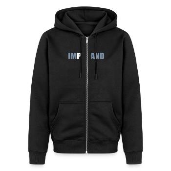 imposand - Unisex Premium Bio Zip Hoodie - Schwarz - Vorne - Nico (187cm) & Julia (174cm)