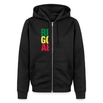 reggae - Veste à capuche bio Premium Unisexe - noir - Devant - Nico (187cm) & Julia (174cm)