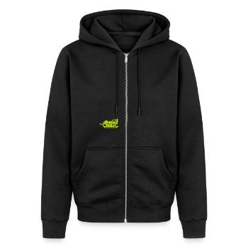Moped Kids / Mopedkids (V1) - Unisex Premium Bio Zip Hoodie - Schwarz - Vorne - Nico (187cm) & Julia (174cm)