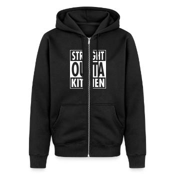 Straight Outta Kitchen - Veste à capuche bio Premium Unisexe - noir - Devant - Nico (187cm) & Julia (174cm)