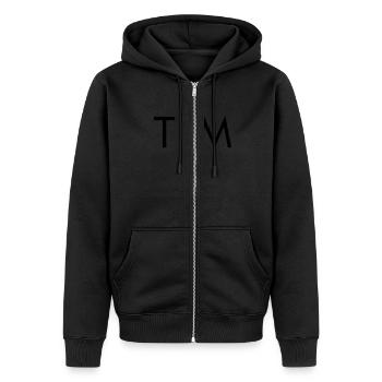 TiM - Unisex Premium Bio Zip Hoodie - Schwarz - Vorne - Nico (187cm) & Julia (174cm)