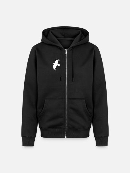 raven - Unisex Premium Organic Zip Hoodie - black