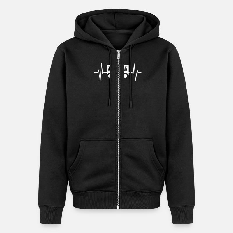 Heart Beat American Jeep - Veste à capuche bio Premium Unisexe - noir