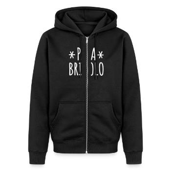 Papa bricolo père bricoleur - Veste à capuche bio Premium Unisexe - noir - Devant - Nico (187cm) & Julia (174cm)