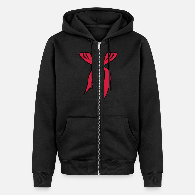 221 Pionier Halstuch Пионерский Галстук - Unisex Premium Bio Zip Hoodie - Schwarz