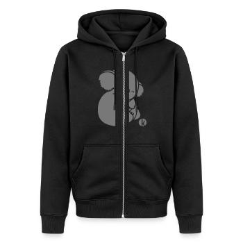Koala - Veste à capuche bio Premium Unisexe - noir - Devant - Nico (187cm) & Julia (174cm)