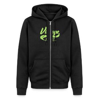 Vintage 1982 - Unisex Premium Organic Zip Hoodie - black - Front - Nico (187cm) & Julia (174cm)
