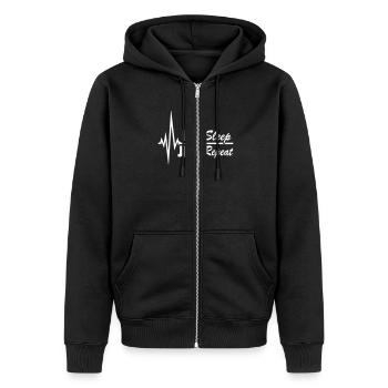 EatSleepJeepRepeat - Veste à capuche bio Premium Unisexe - noir - Devant - Nico (187cm) & Julia (174cm)