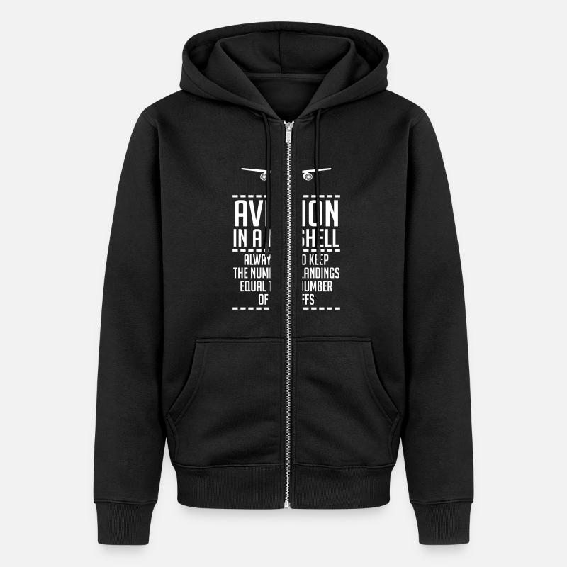 Aviation in a Nutshell - Unisex Premium Bio Zip Hoodie - Schwarz