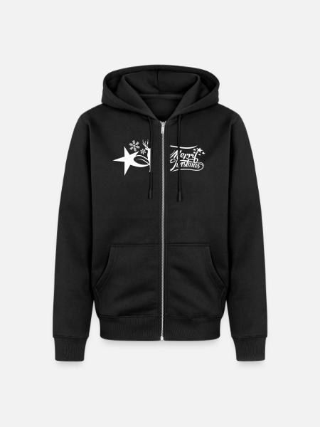 merry-christmas - Unisex Premium Bio Zip Hoodie - Schwarz