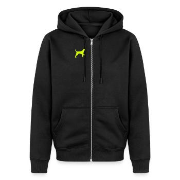 Hunting dog - Unisex Premium Organic Zip Hoodie - black - Front - Nico (187cm) & Julia (174cm)