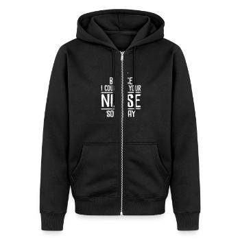 Nurse - Unisex Premium Bio Zip Hoodie - Schwarz - Vorne - Nico (187cm) & Julia (174cm)