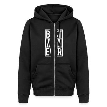Best Mom ever - Unisex Premium Bio Zip Hoodie - Schwarz - Vorne - Nico (187cm) & Julia (174cm)