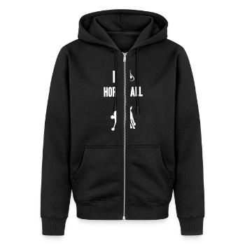 J'ADORE LE HORSEBALL - Veste à capuche bio Premium Unisexe - noir - Devant - Nico (187cm) & Julia (174cm)
