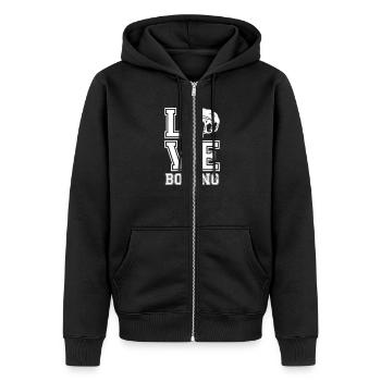 Amour de boxe - Veste à capuche bio Premium Unisexe - noir - Devant - Nico (187cm) & Julia (174cm)