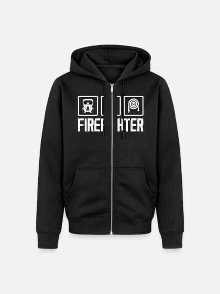 Firefighter Shirt - Unisex Premium Organic Zip Hoodie - black