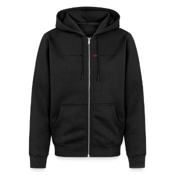 Malle 2025 - Unisex Premium Bio Zip Hoodie - Schwarz - Vorne - Nico (187cm) & Julia (174cm)