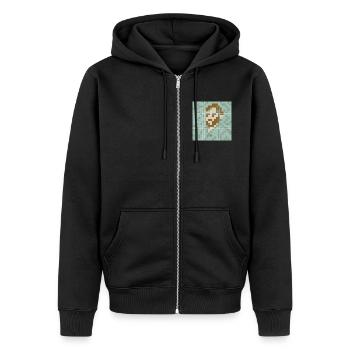 Van Gogh - Self portrait - PixelArt Self-Portrait - Unisex Premium Organic Zip Hoodie - black - Front - Nico (187cm) & Julia (174cm)